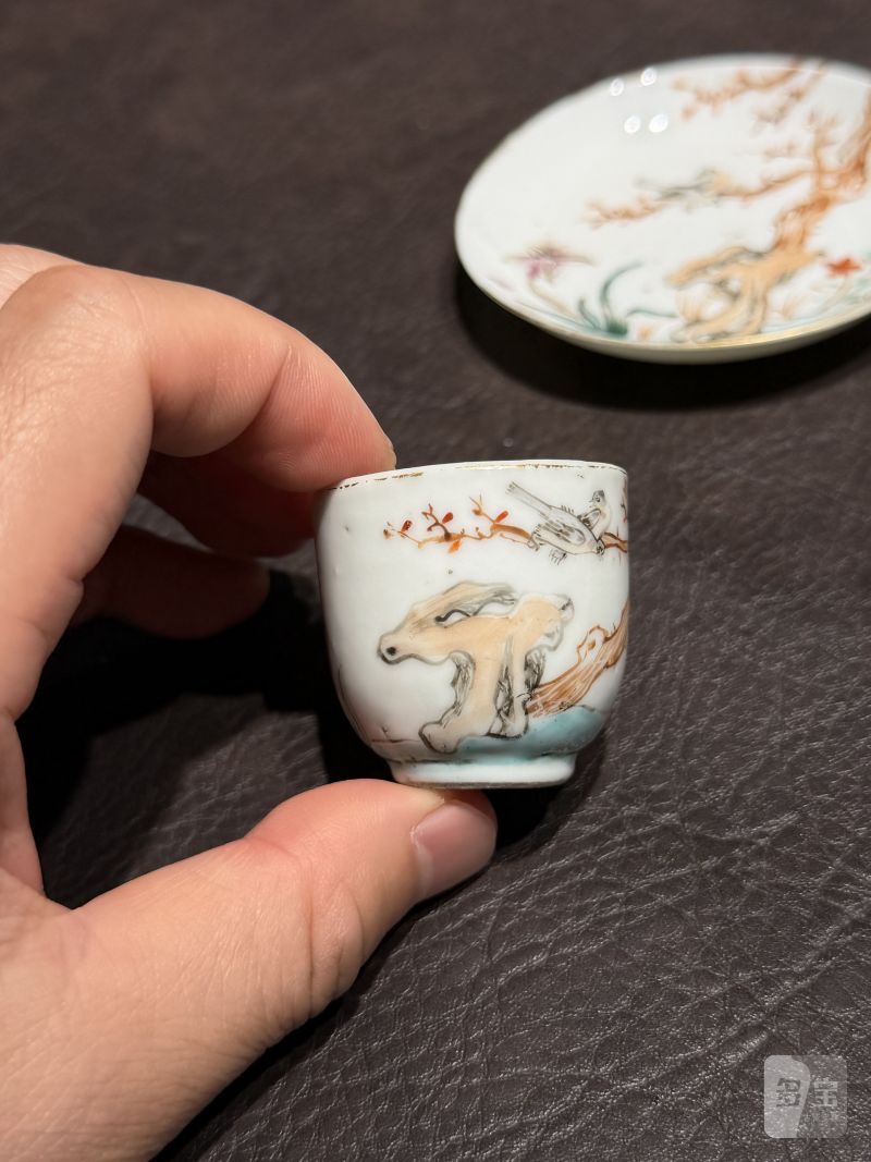 清乾隆 粉彩花鸟纹茶具一套25件 - 图86